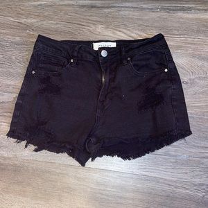 Pacsun High Rise Black Distressed Shorts (24)